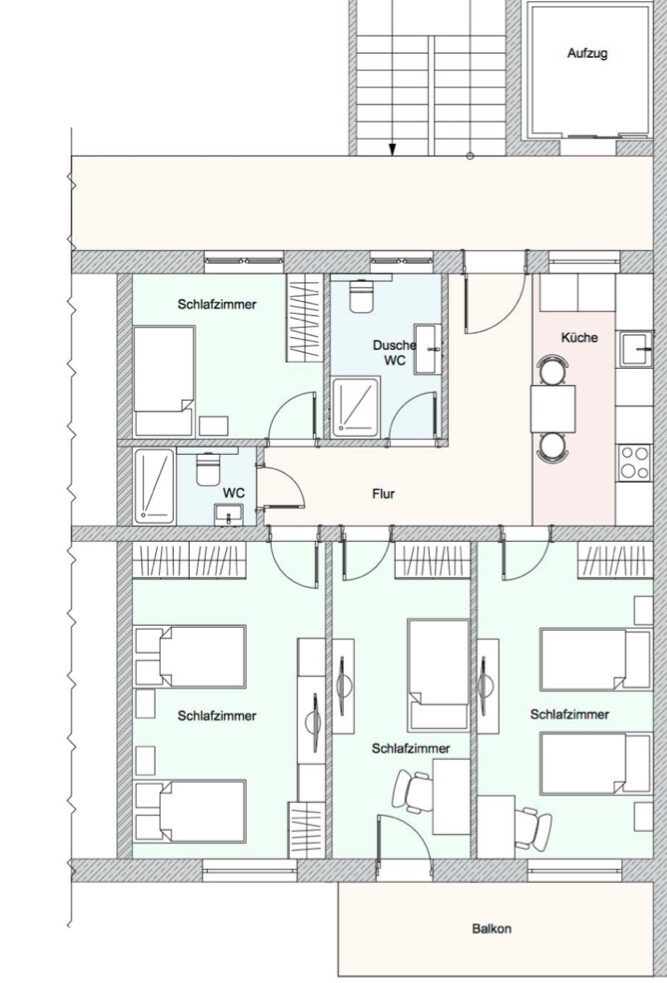 Grundriss 4 ZKB Wohnung Worms